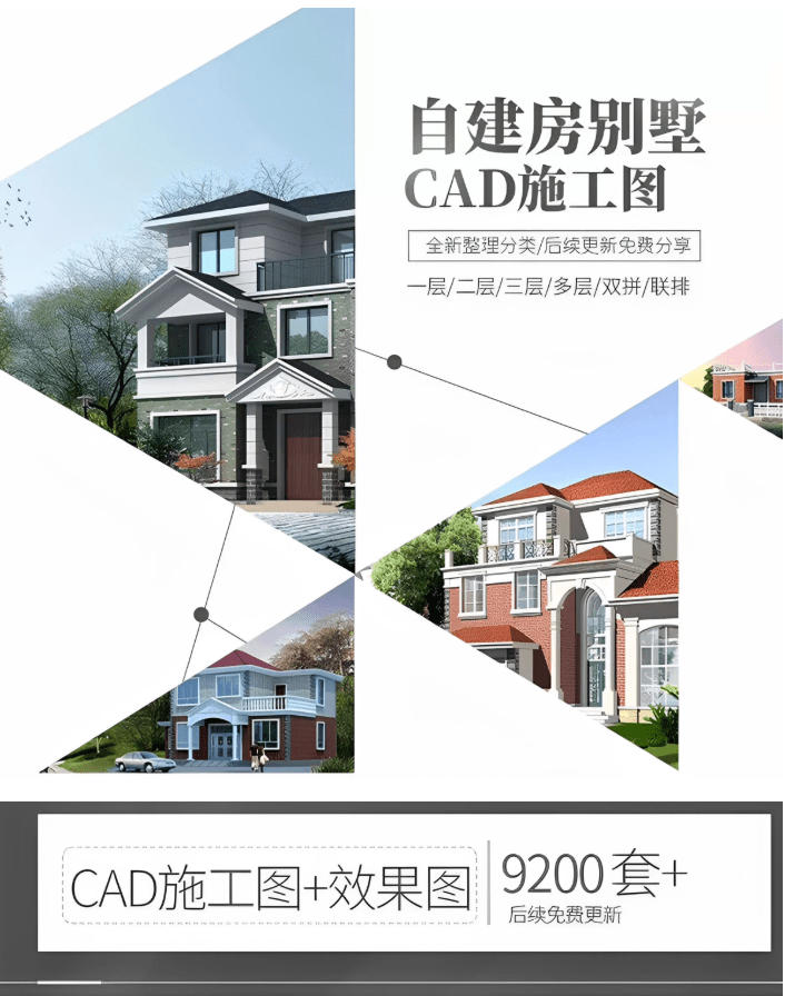 付费购买素材!2026新整理新农村自建房设计图,图纸CAD施工图合集,超18700 套,自建房屋图纸